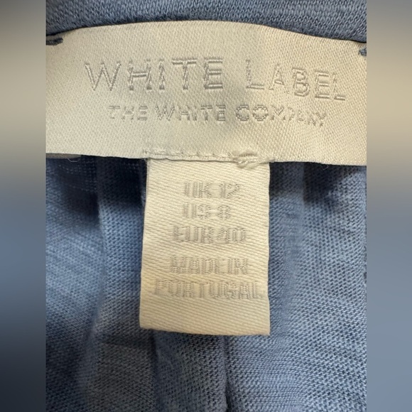 The White Company Blue Tiered Midi Dress Pockets 100% Organic Cotton Size 8 - Picture 8 of 9